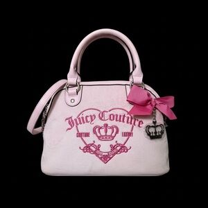 NWT Juicy Couture Chiffon Pink Girlie Royalty Satchel Purse Y2K 2000s Velour